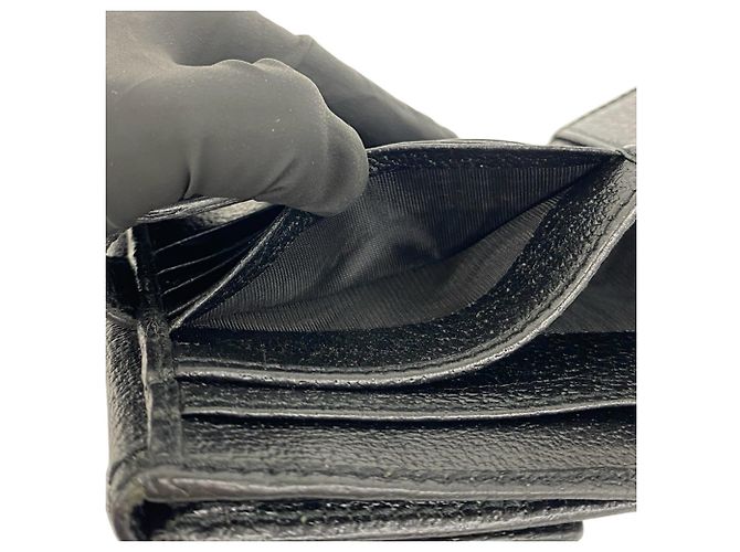 Gucci Bamboo GG Pattern Leder Bi-fold Geldbörse Schwarz - Ansicht 9