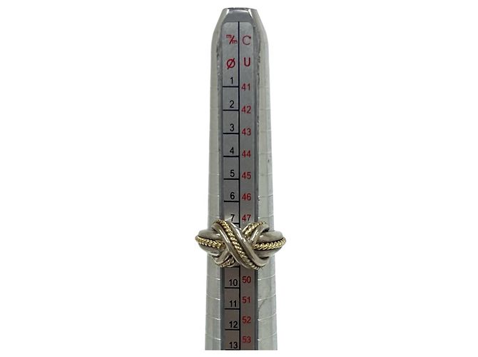 Tiffany & Co Tiffany Vintage Signature Cross Ring Silber Golden - Ansicht 7