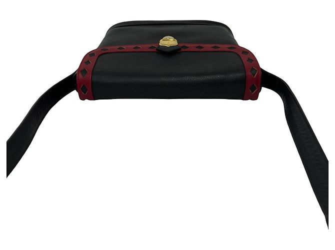 Borsa a tracolla in pelle Yves Saint Laurent Nero Rosso - vista 4