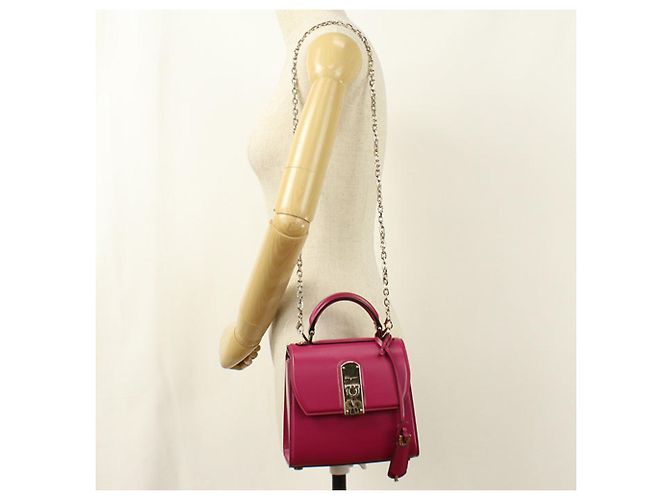 Borsa in pelle rosa Salvatore Ferragamo - vista 8