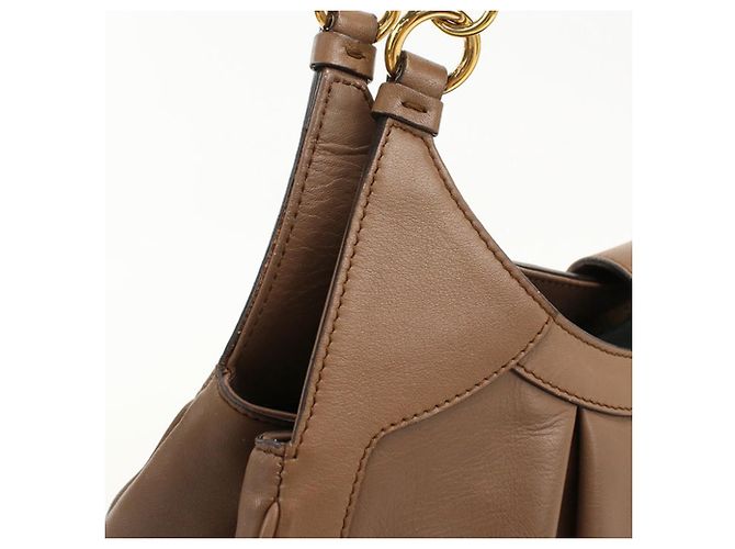 Salvatore Ferragamo Handtasche aus braunem Kalbsleder - Ansicht 8