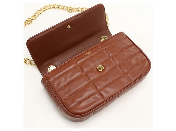 Céline Borsa a tracolla Celine in pelle marrone - vista 7