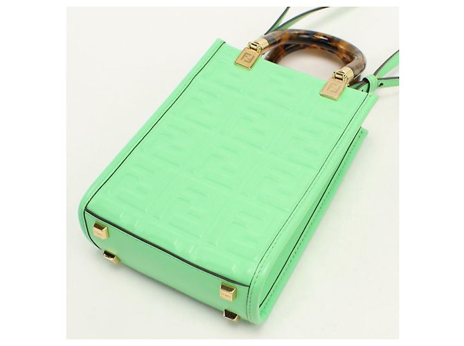 Borsa a mano Fendi Sunshine Shopper Mini Verde - vista 2