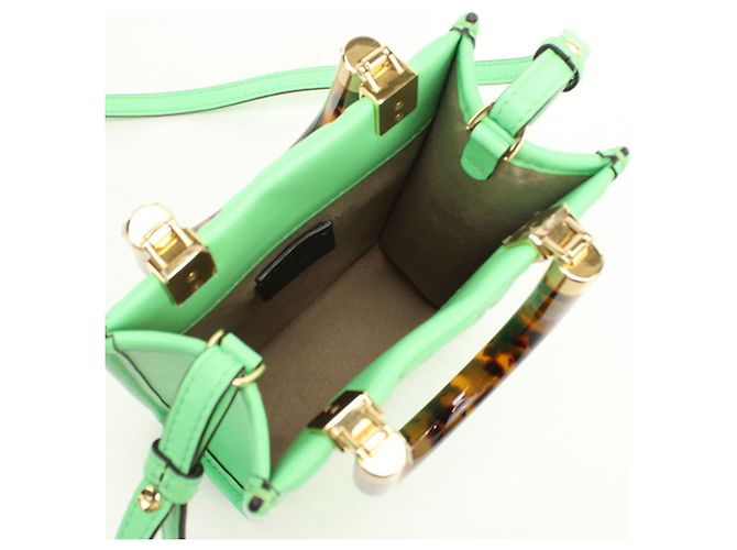 Borsa a mano Fendi Sunshine Shopper Mini Verde - vista 3