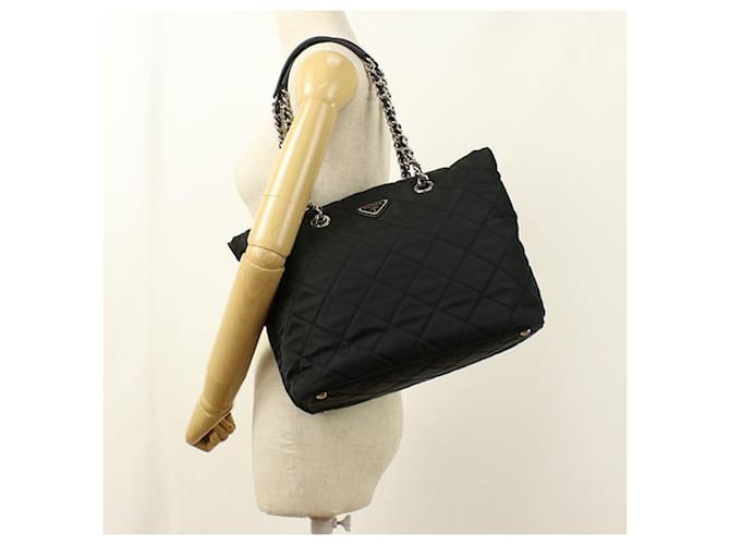 Prada gesteppte Nylon-Tote-Bag Schwarz - Ansicht 8