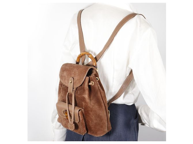 Gucci Bamboo Mini-Rucksack Braun - Ansicht 20