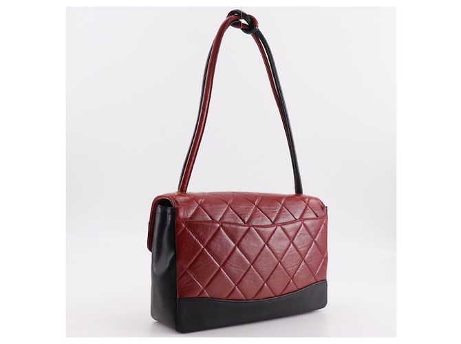 Chanel Matelassé Bicolor Schultertasche Schwarz Rot - Ansicht 3