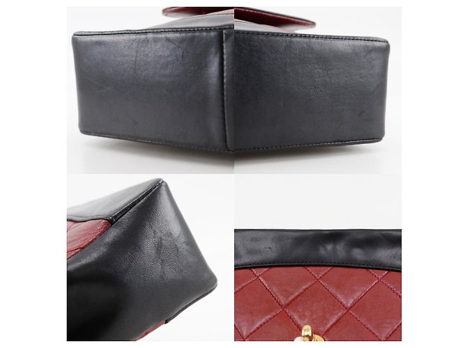 Chanel Matelassé Bicolor Schultertasche Schwarz Rot - Ansicht 7