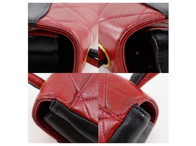Chanel Matelassé Bicolor Schultertasche Schwarz Rot - Ansicht 8