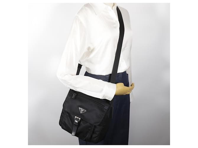 Borsa a tracolla Prada in nylon Nero - vista 20