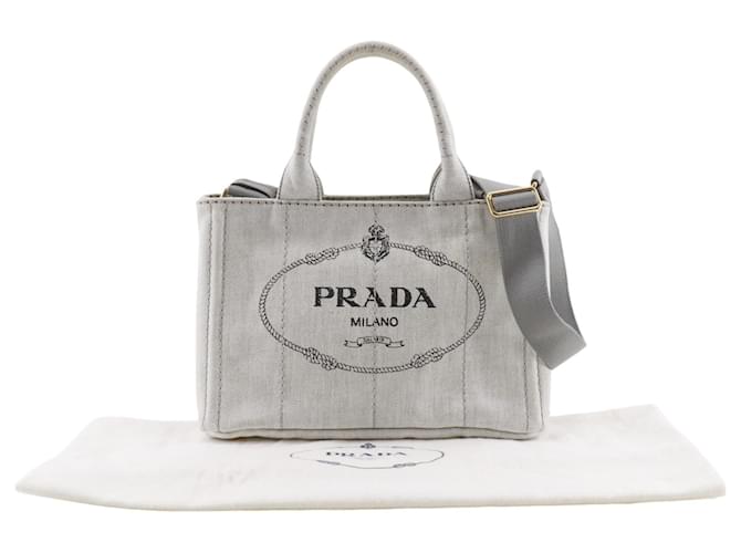 Borsa Mini Tote Prada Canapa Marrone - vista 20