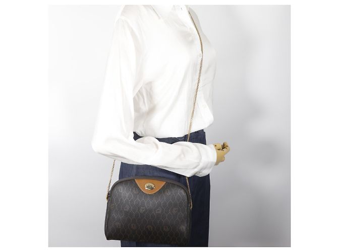 Borsa a tracolla con catena e motivo a nido d'ape Christian Dior Nero - vista 10