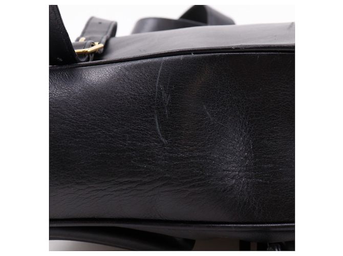 Gucci Bamboo Rucksack aus schwarzem Leder - Ansicht 7