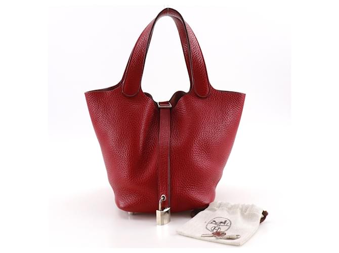 Hermès Borsa Hermes Picotin Lock 18 PM Rosso - vista 16