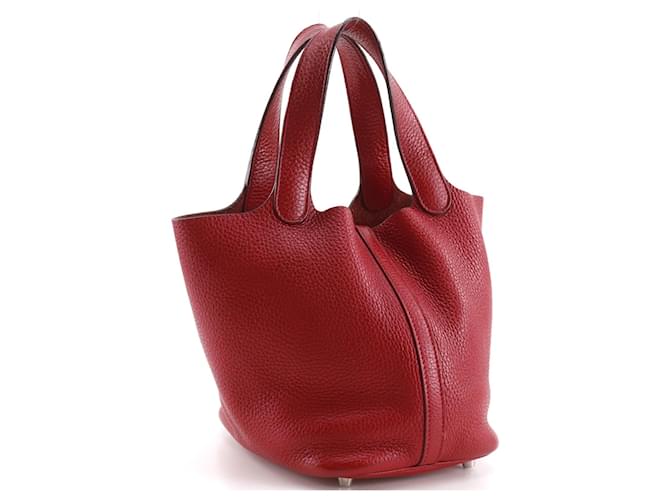 Hermès Borsa Hermes Picotin Lock 18 PM Rosso - vista 3