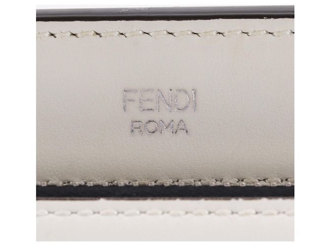 Fendi Dotcom Handtasche aus weißem Leder - Ansicht 12