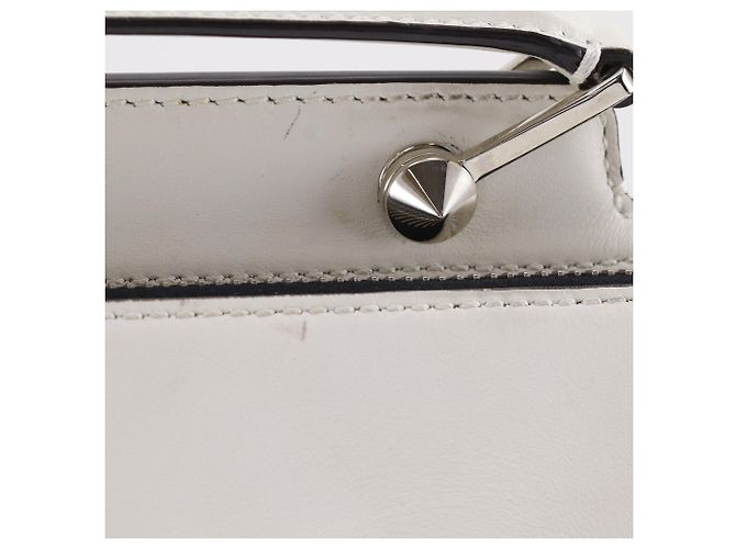 Fendi Dotcom Handtasche aus weißem Leder - Ansicht 13