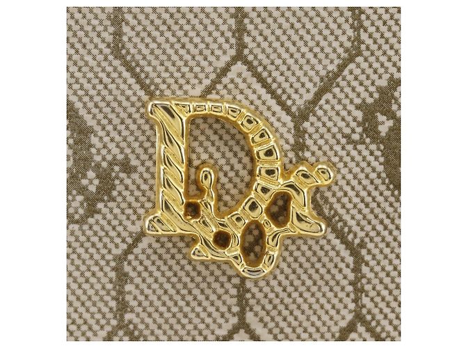 Borsa a tracolla con catena Christian Dior motivo a nido d'ape Beige - vista 10