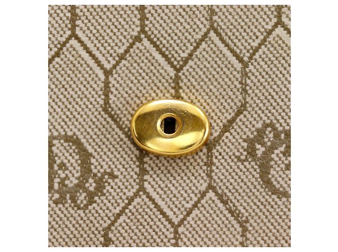 Borsa a tracolla con catena Christian Dior motivo a nido d'ape Beige - vista 11