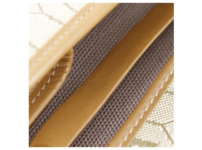 Borsa a tracolla con catena Christian Dior motivo a nido d'ape Beige - vista 6
