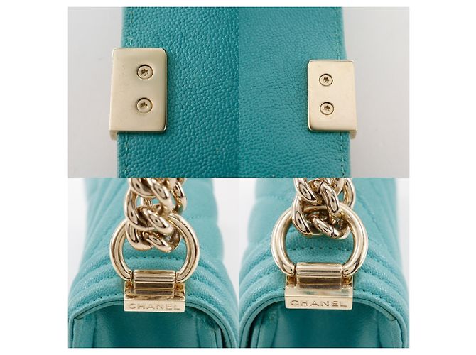 Borsa a tracolla Chanel Boy in verde - vista 10