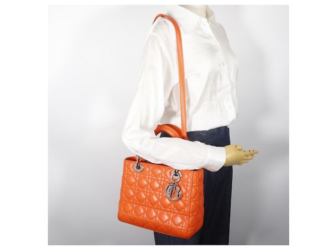 Borsa Christian Dior Lady Medium Arancione - vista 18
