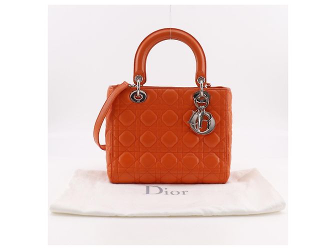 Borsa Christian Dior Lady Medium Arancione - vista 19