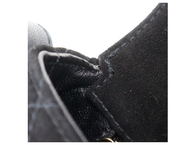 Borsa a tracolla Chanel Matelassé in camoscio nero - vista 10