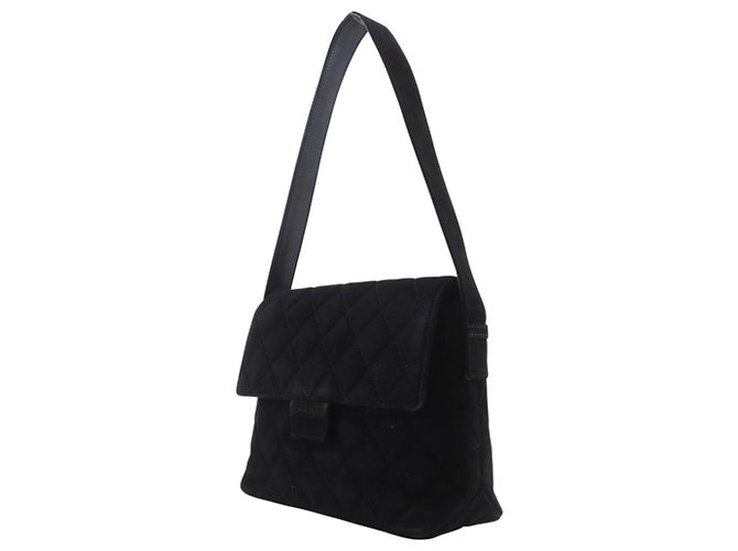 Borsa a tracolla Chanel Matelassé in camoscio nero - vista 2