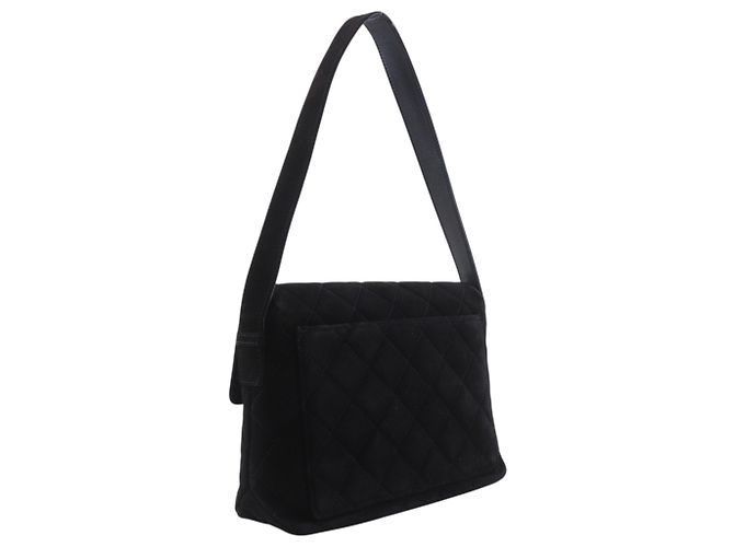 Borsa a tracolla Chanel Matelassé in camoscio nero - vista 3