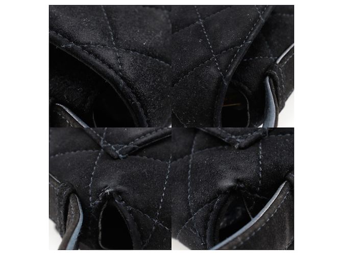 Borsa a tracolla Chanel Matelassé in camoscio nero - vista 7