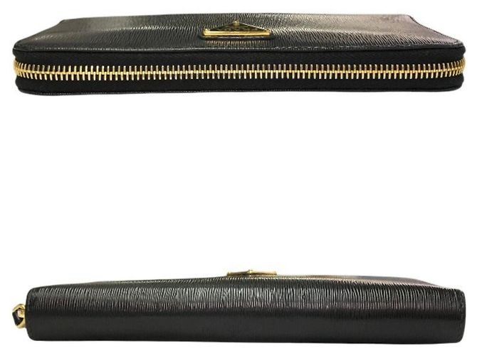 Prada Vitello Move TR Men's Long Wallet Black - view 4