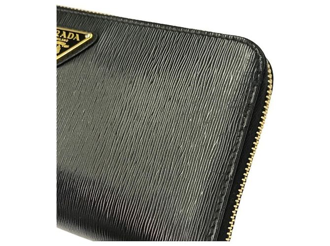 Prada Vitello Move TR Men's Long Wallet Black - view 7