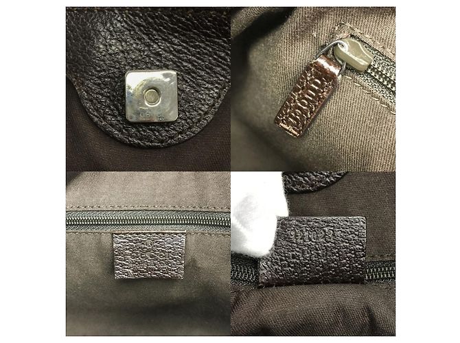 Borsa Gucci GG Canvas Beige Cachi Marrone scuro - vista 10