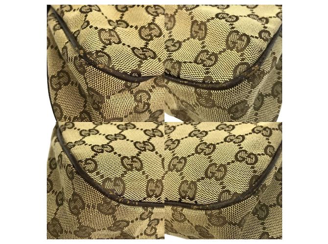 Borsa Gucci GG Canvas Beige Cachi Marrone scuro - vista 5