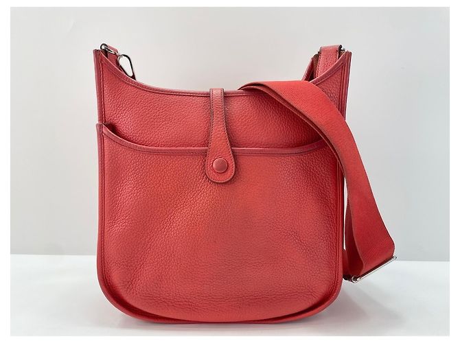 Hermès Borsa a tracolla Hermes Evelyne 3 Rosso - vista 19
