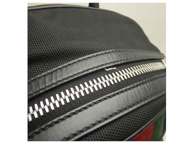 Zaino Gucci Sherry Line in nylon e canvas Nero - vista 15