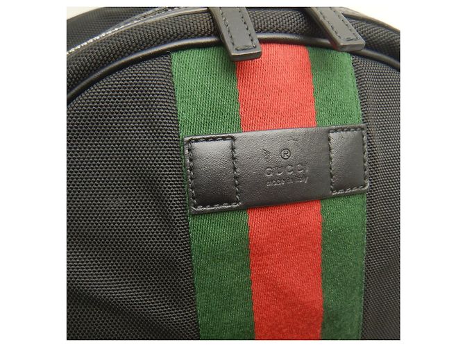 Zaino Gucci Sherry Line in nylon e canvas Nero - vista 8