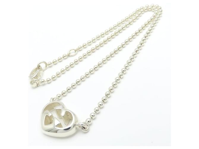 Collana GUCCI Interlocking G Heart Argento - vista 3