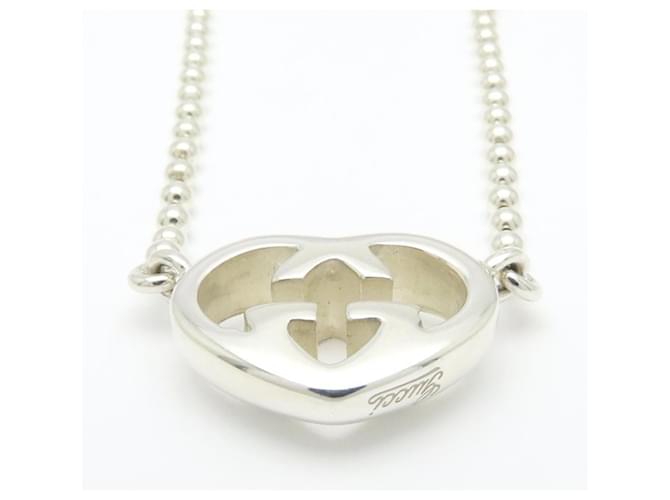 Collana GUCCI Interlocking G Heart Argento - vista 4