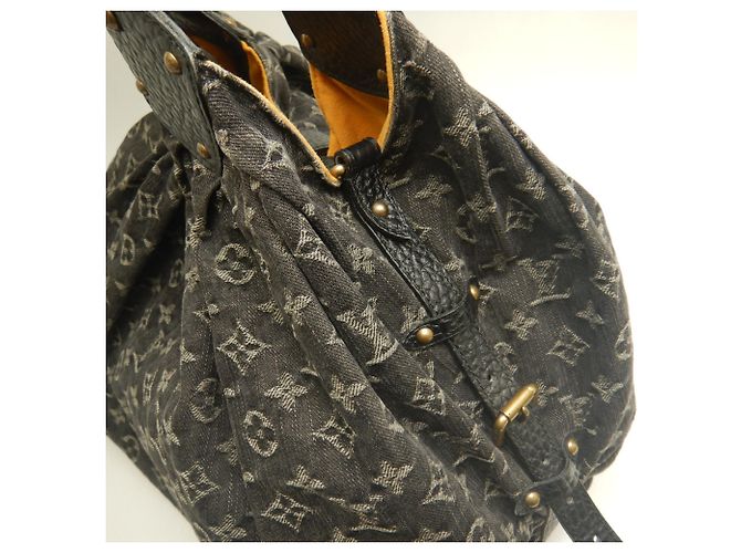 Borsa Tote XL Louis Vuitton Monogram Denim Nero - vista 10