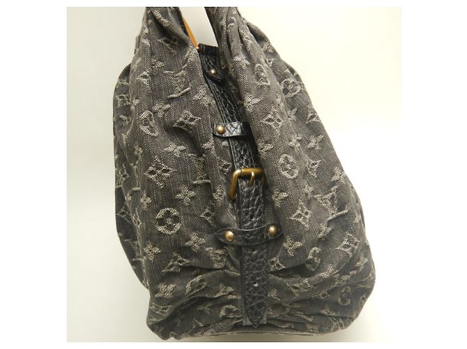 Borsa Tote XL Louis Vuitton Monogram Denim Nero - vista 11
