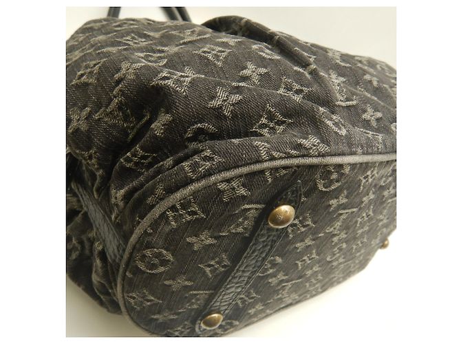 Borsa Tote XL Louis Vuitton Monogram Denim Nero - vista 14