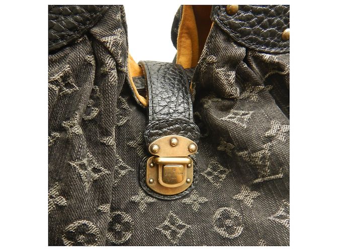 Borsa Tote XL Louis Vuitton Monogram Denim Nero - vista 9