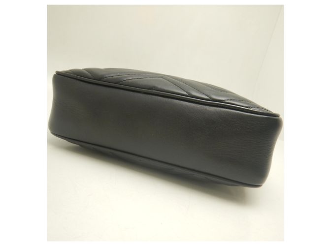 Borsa a tracolla in pelle Gucci GG Marmont Nero - vista 9