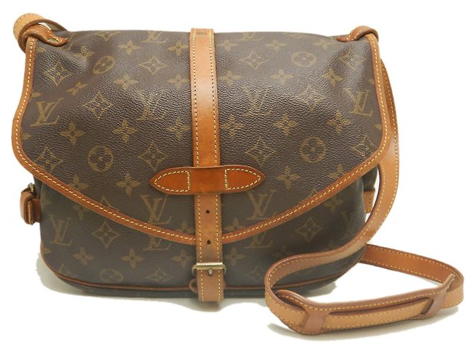 Borsa a tracolla Louis Vuitton Monogram Saumur MM Marrone - vista 2
