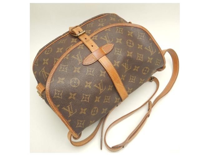 Borsa a tracolla Louis Vuitton Monogram Saumur MM Marrone - vista 3