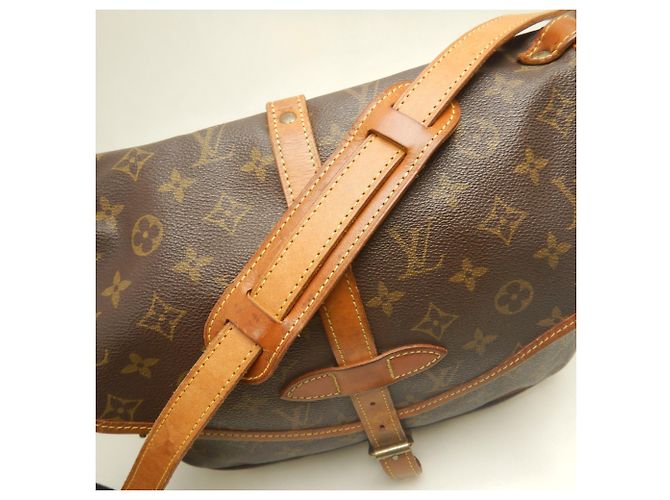 Borsa a tracolla Louis Vuitton Monogram Saumur MM Marrone - vista 7