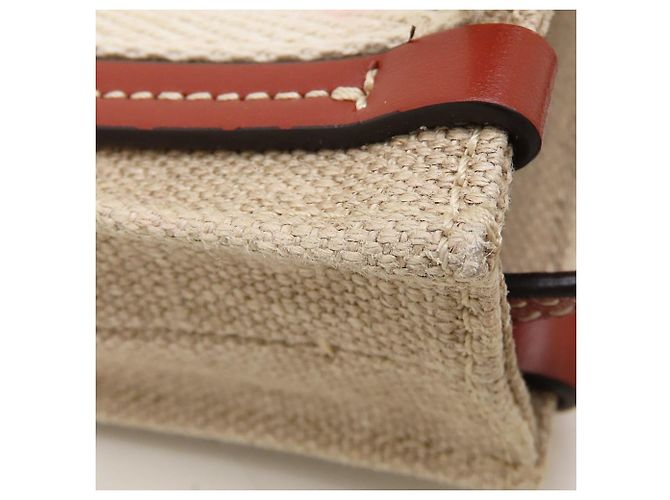 Borsa a tracolla Chloé Woody Nano Tote Marrone Bianco - vista 12