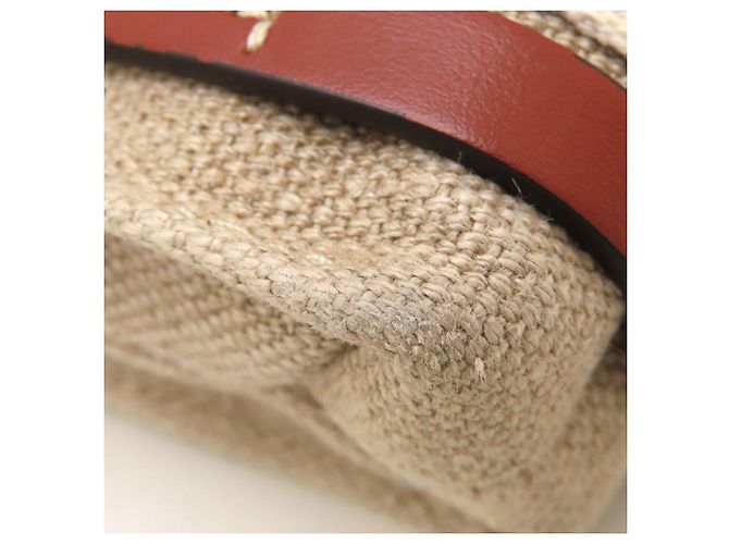 Borsa a tracolla Chloé Woody Nano Tote Marrone Bianco - vista 13